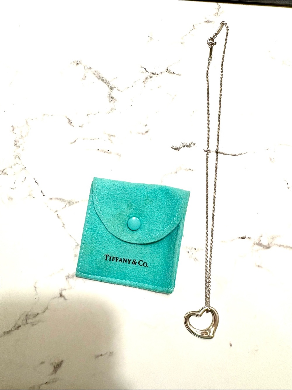 Tiffany and Co. Elsa Peretti Open Heart Pendant Necklace - Picture 3 of 9